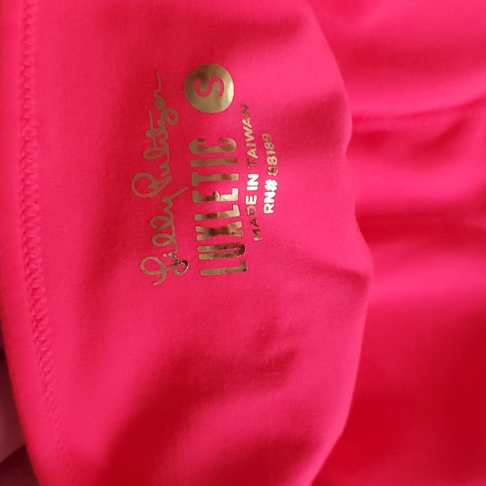 NWT Lilly Pulitzer Luxletic Cassis Scallop Bra Tank In Spicy Coral Top SzS - Picture 11 of 11